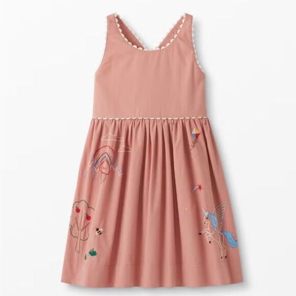 ✨ Hanna Andersson Apron Dess in Pink Shadow Girl’s 10 - Picture 1 of 15